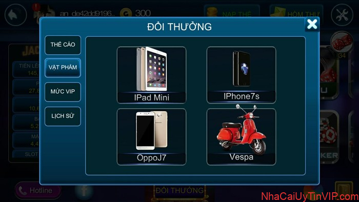 Chơi bài đổi vật phẩm cho người chơi