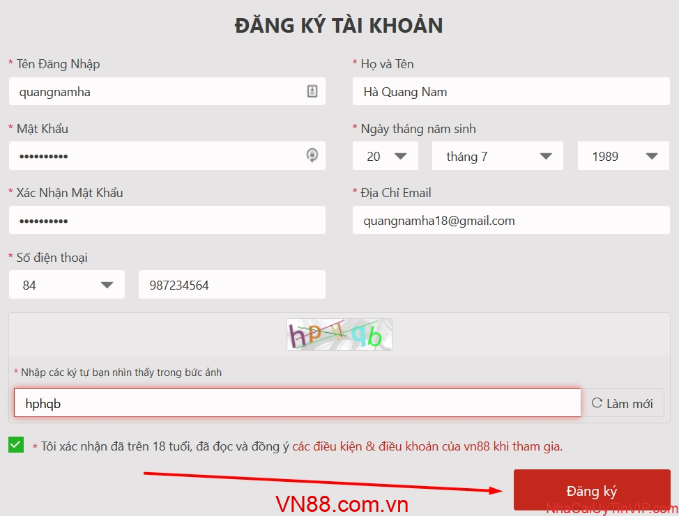 Điền biểu mẫu