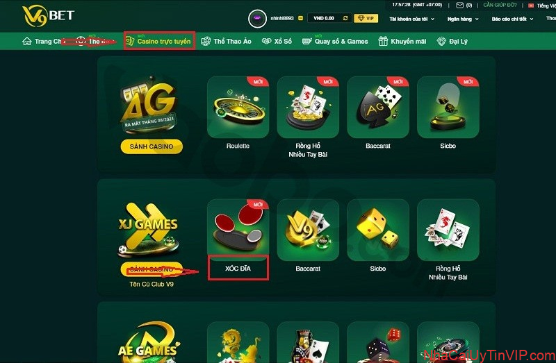 Giao diện V9bet
