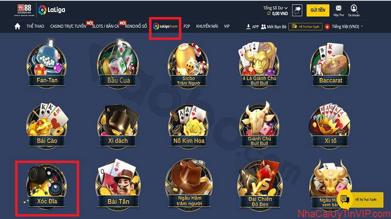Cách vào game xóc đĩa tại M88