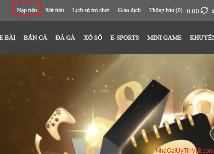 Nhấn nút Nạp tiền