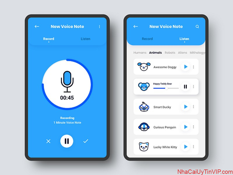 Giao diện sử dụng của Voice Changer