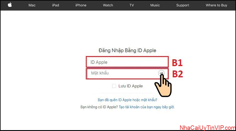 Điền “ID Apple” và “Mật khẩu”