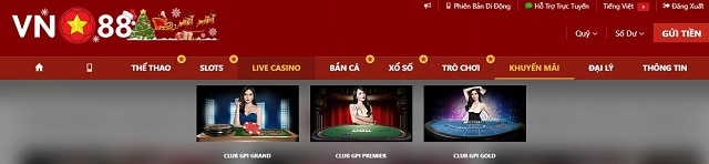 Hình 3:Giao diện để truy cập Club GPI trên cổng game VN88 Hình 3:Giao diện để truy cập Club GPI trên cổng game VN88