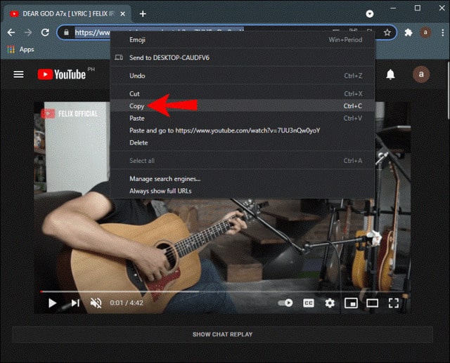 Sao chép lại đường link của video Sao chép lại đường link của video