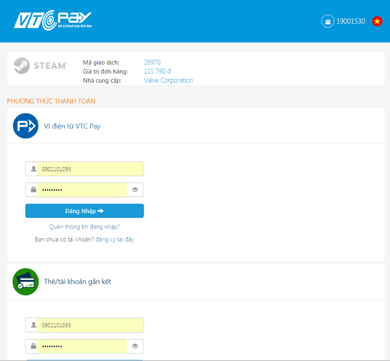 Bước 1: Đăng ký tài khoản VTC Pay Bước 1: Đăng ký tài khoản VTC Pay