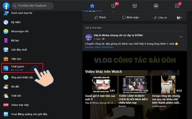 Hãy tìm trong danh mục và nhấn vào mục “chơi game” có biểu tượng màu xanh da trời Hãy tìm trong danh mục và nhấn vào mục “chơi game” có biểu tượng màu xanh da trời