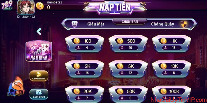 789 club- Chơi mậu binh xập xám đổi thưởng cao
