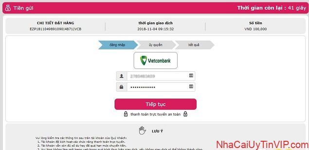 Bước 3: Đăng nhập thông tin vào Internet Banking Bước 3: Đăng nhập thông tin vào Internet Banking