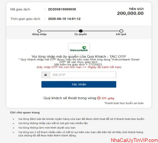 Bước 3: Nhận và nhập mã OTP bạn nhận được tại số điện thoại bạn đăng ký Bước 3: Nhận và nhập mã OTP bạn nhận được tại số điện thoại bạn đăng ký