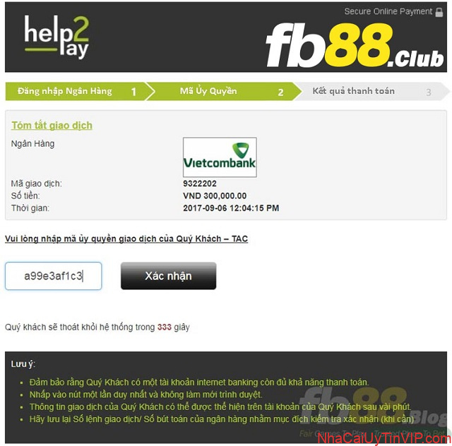 Bước 4: Hoàn tất thông tin FB88 hướng dẫn nạp tiền và nhập mã OTP Bước 4: Hoàn tất thông tin FB88 hướng dẫn nạp tiền và nhập mã OTP
