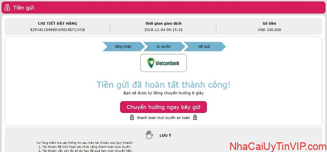 Bước 6: Hoàn tất giao dịch thành công Bước 6: Hoàn tất giao dịch thành công