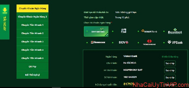 FB88 nạp tối thiểu bao nhiêu tiền khi sử dụng hình thức chuyển tiền nhanh FB88 nạp tối thiểu bao nhiêu tiền khi sử dụng hình thức chuyển tiền nhanh