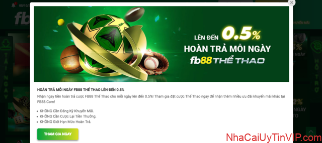 Ưu đãi fb88 hoàn trả thể thao ảo trực tuyến mỗi ngày với giá trị lên đến 0.5% Ưu đãi fb88 hoàn trả thể thao ảo trực tuyến mỗi ngày với giá trị lên đến 0.5%