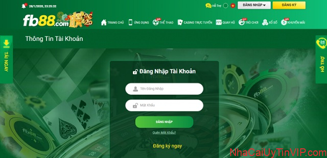 Đăng nhập tài khoản tại nhà cái FB88 Đăng nhập tài khoản tại nhà cái FB88