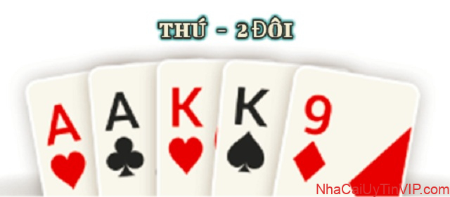 Poker Hand của người chơi sẽ có 02 đôi và 01 quân bài lẻ Poker Hand của người chơi sẽ có 02 đôi và 01 quân bài lẻ