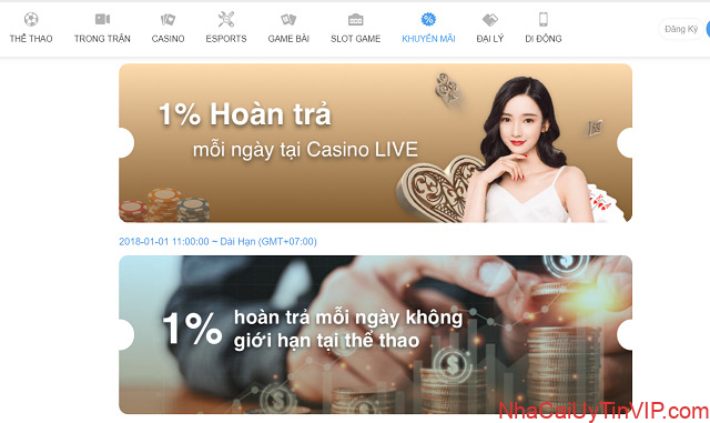 Các chương trình khuyến mãi hoàn trả tại nhà cái