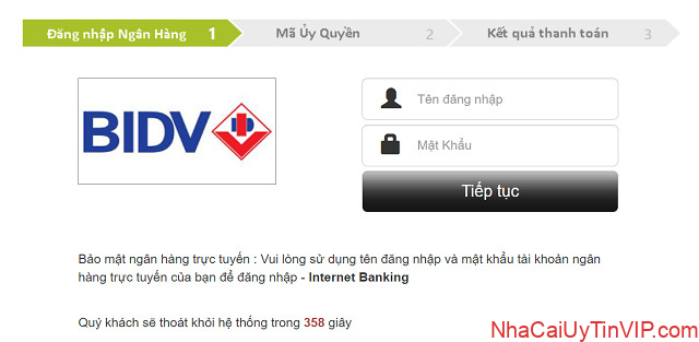 Nạp tiền bằng thanh toán trực tuyến