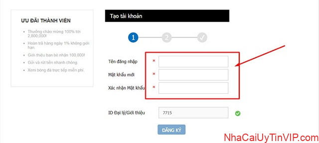 Biểu mẫu đăng ký tài khoản tại BK8