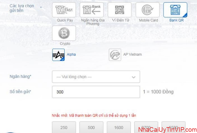 Hướng dẫn nạp tiền thông qua Bank QR Hướng dẫn nạp tiền thông qua Bank QR
