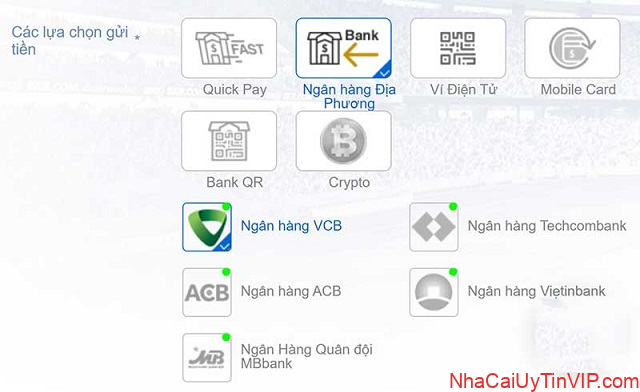 Hướng dẫn tiến hành nạp tiền BK8 thông qua Ngân hàng địa phương Hướng dẫn tiến hành nạp tiền BK8 thông qua Ngân hàng địa phương