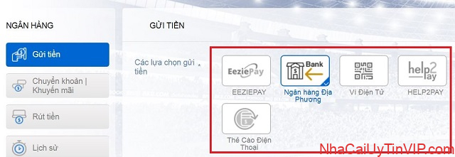 Nhà cái cung cấp nhiều phương thức nạp tiền nhất