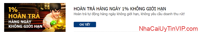 Ưu đãi hoàn trả lên đến 1%