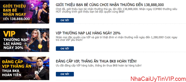 Ưu đãi khuyến mãi cho người chơi VIP